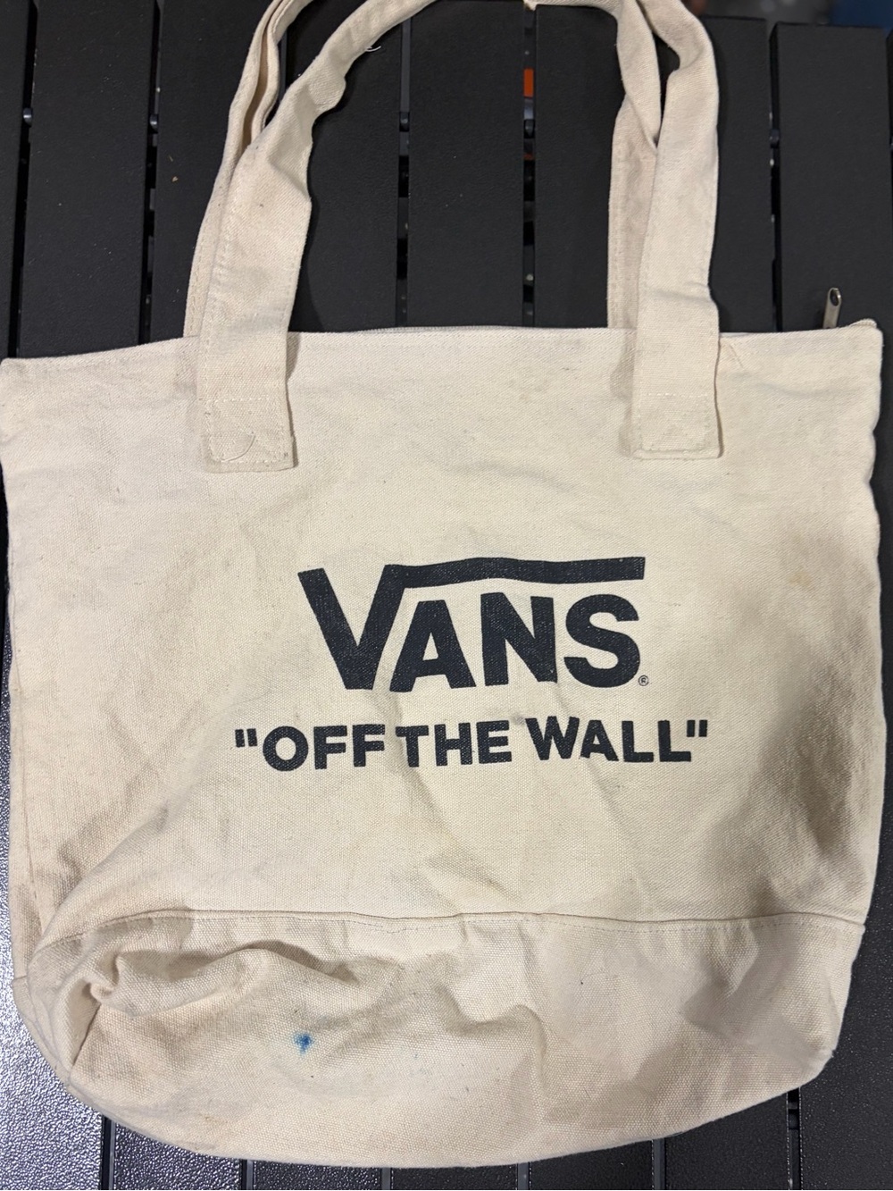 Vans Natural Canvas Tote with Black Logo vintage